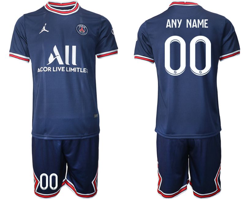 Men 2021-2022 Club Paris St German home blue customized Soccer Jersey->customized soccer jersey->Custom Jersey